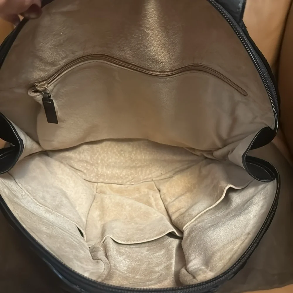 Vintage Bottega Veneta Backpack Black Double Zip